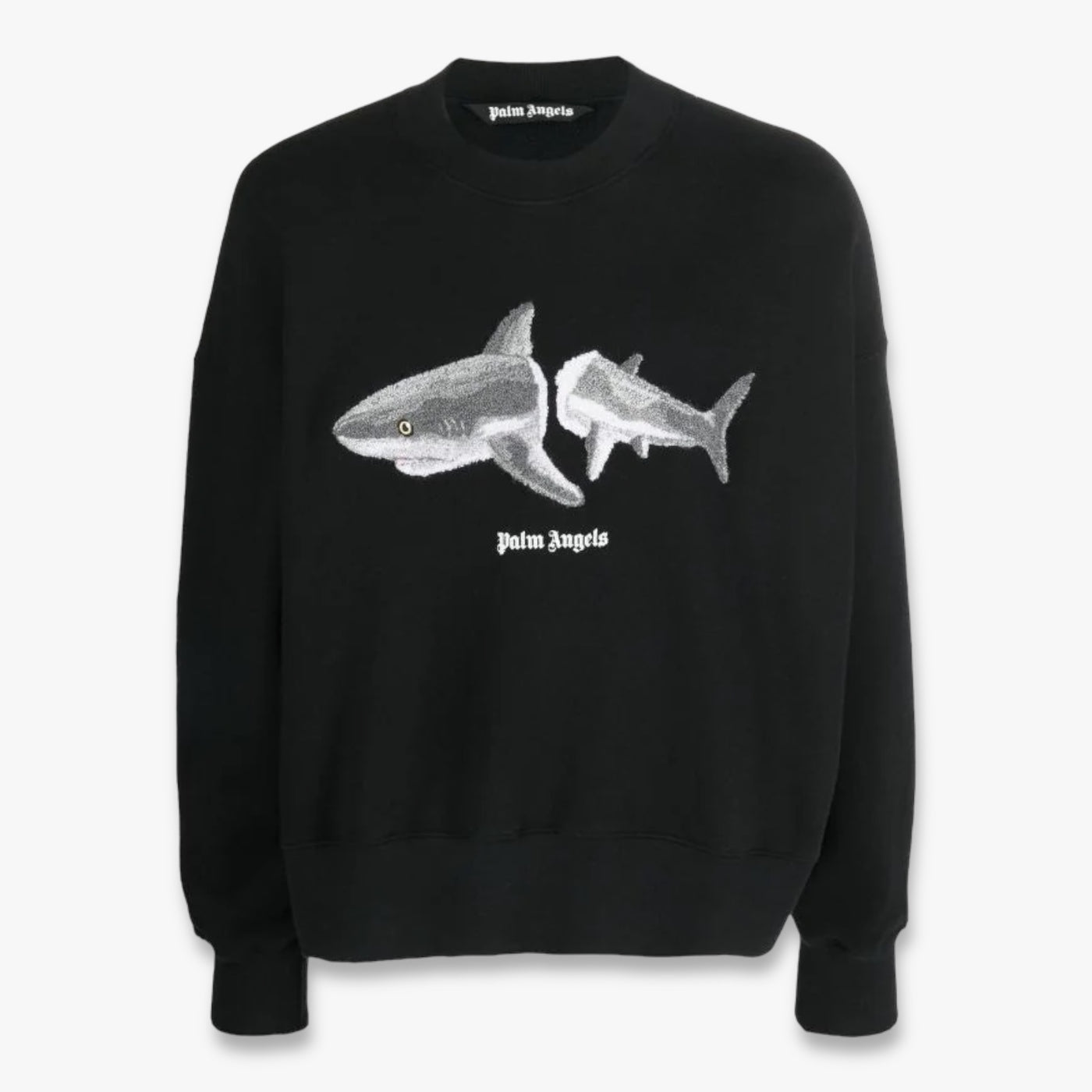 Palm Angels Embroidered Shark Sweatshirt - Black